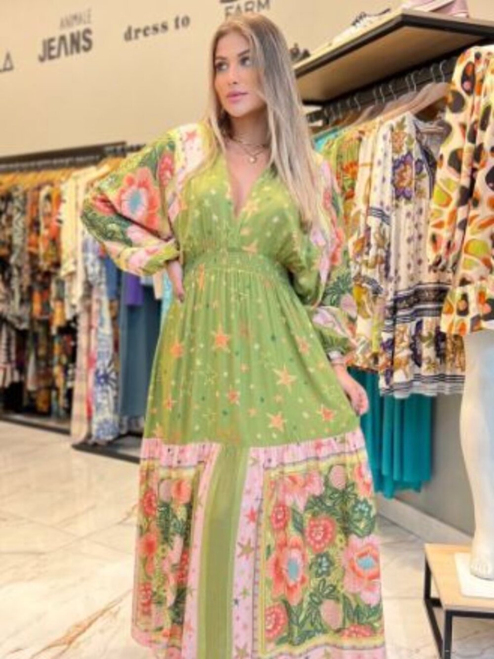 Rare FARM Rio Star Scarf Maxi Floral Dress sz S NWT - Brazil Line Exclusive!!!!